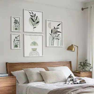 Elegantna grafika biljaka poliptih u okviru