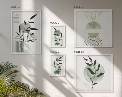 Elegantna grafika biljaka poliptih u okviru