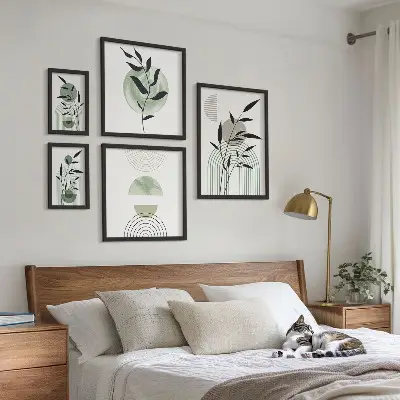 Elegantna grafika biljaka poliptih u okviru
