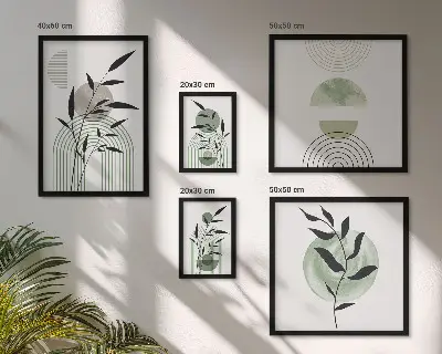 Elegantna grafika biljaka poliptih u okviru