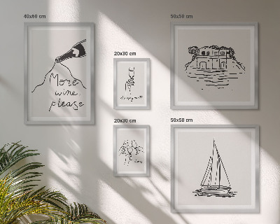 Set 5 slika u okviru Elegantna grafika za vino za opuštanje
