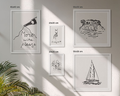 Set 5 slika u okviru Elegantna grafika za vino za opuštanje