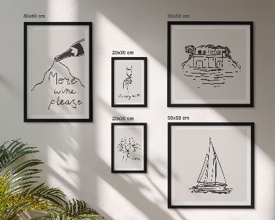 Set 5 slika u okviru Elegantna grafika za vino za opuštanje