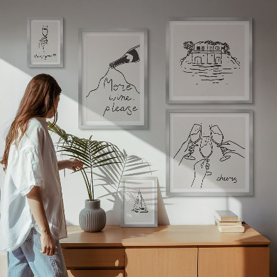 Poliptih u okviru Elegantne ilustracije nazdravljanja vinom
