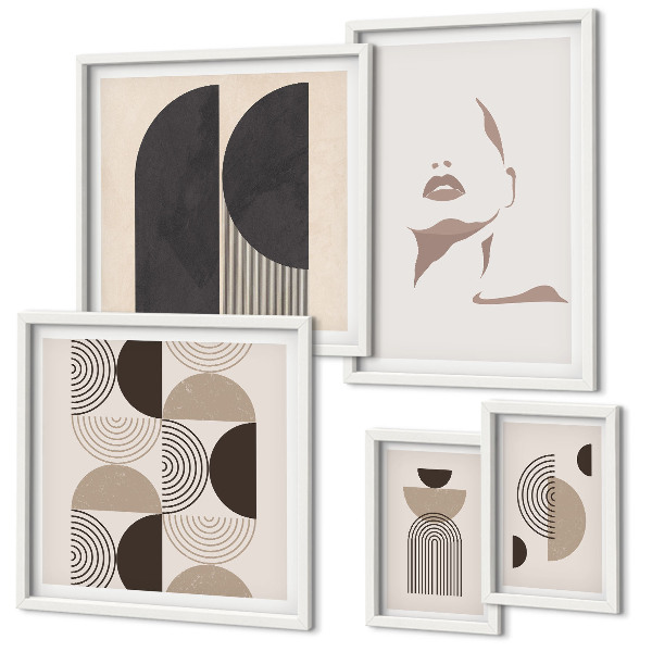 Set 5 slika u okviru Elegantni geometrijski portreti