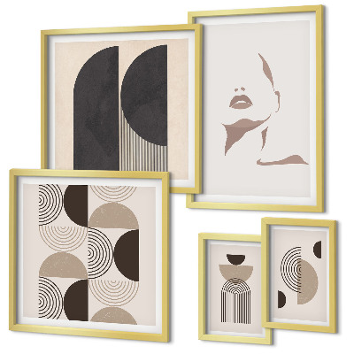Set 5 slika u okviru Elegantni geometrijski portreti