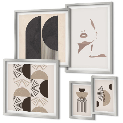Set 5 slika u okviru Elegantni geometrijski portreti