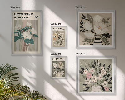 Set 5 slika u okviru Sajam retro cvijeća
