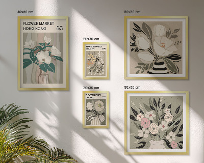 Set 5 slika u okviru Sajam retro cvijeća