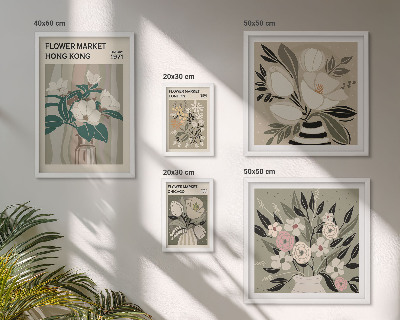 Set 5 slika u okviru Sajam retro cvijeća