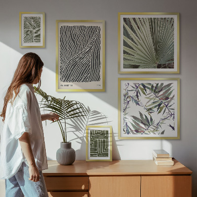 Set 5 slika u okviru Minimalistički biljni uzorci