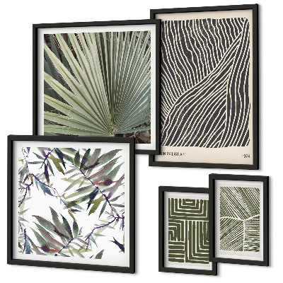 Set 5 slika u okviru Minimalistički biljni uzorci
