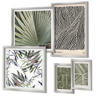 Set 5 slika u okviru Minimalistički biljni uzorci