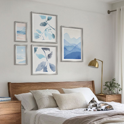 Set 5 slika u okviru Minimalistička plava priroda