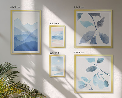 Set 5 slika u okviru Minimalistička plava priroda
