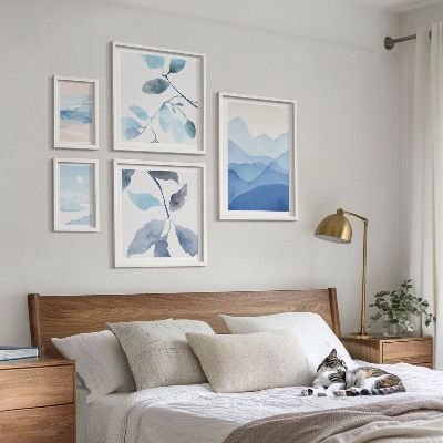 Set 5 slika u okviru Minimalistička plava priroda