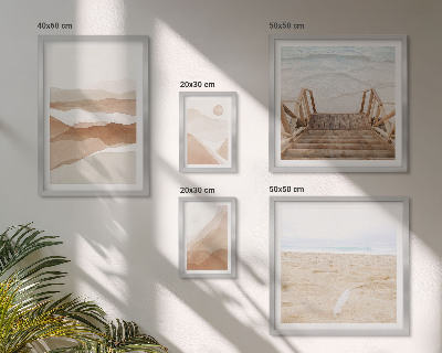 Set slika iznad kauča Minimalističke plaže i planine