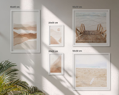 Set slika iznad kauča Minimalističke plaže i planine