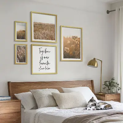 Set od 5 slika u okviru s motivom izreka o cvijeću i prirodnim krajolicima