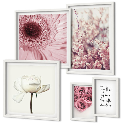 Set 5 slika u okviru Cvjetni romantični detalji