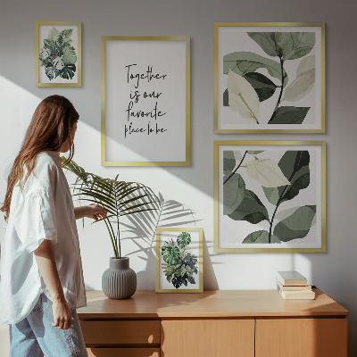 Set slika iznad kauča Moderne biljne inspiracije