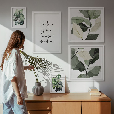 Set slika iznad kauča Moderne biljne inspiracije