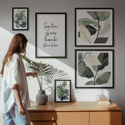 Set slika iznad kauča Moderne biljne inspiracije