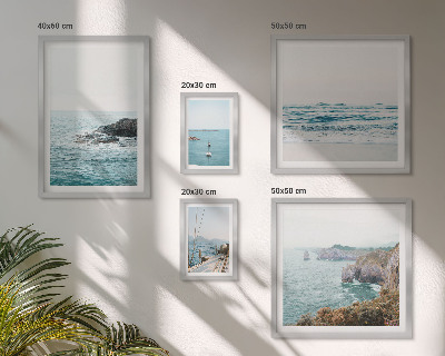Set slika iznad kauča Mirni pogledi na more, plaže, litice