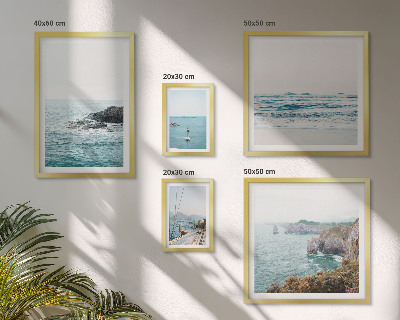 Set slika iznad kauča Mirni pogledi na more, plaže, litice
