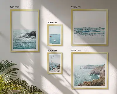 Set slika za iznad kauča s motivima mirnog mora plaža i litica
