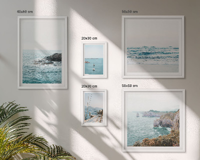 Set slika iznad kauča Mirni pogledi na more, plaže, litice