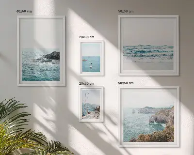 Set slika za iznad kauča s motivima mirnog mora plaža i litica