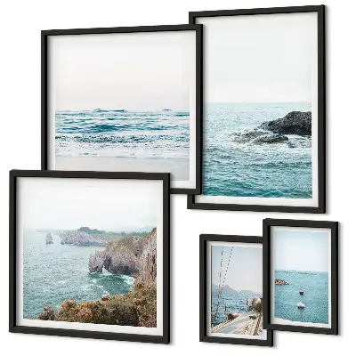 Set slika za iznad kauča s motivima mirnog mora plaža i litica