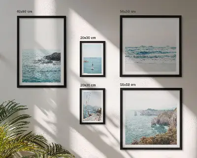 Set slika za iznad kauča s motivima mirnog mora plaža i litica