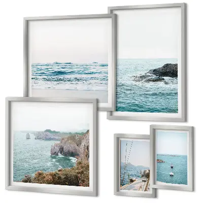Set slika za iznad kauča s motivima mirnog mora plaža i litica
