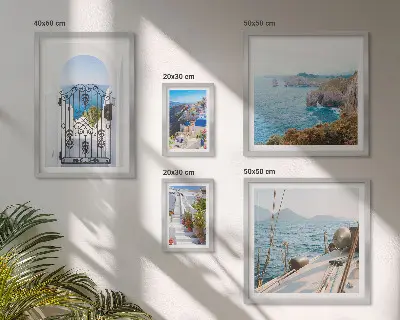 Set slika iznad kauča pejzaži grčke morske arhitekture
