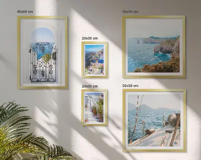 Set slika iznad kauča pejzaži grčke morske arhitekture