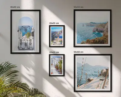 Set slika iznad kauča pejzaži grčke morske arhitekture