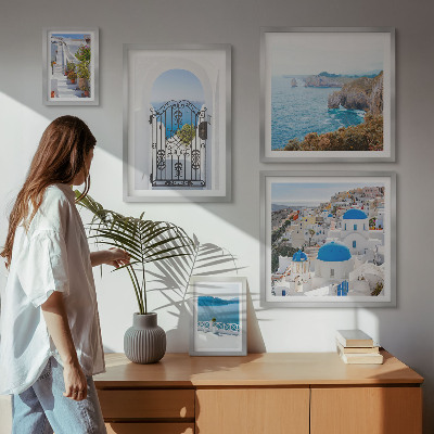 Poliptih u okviru Kuće na plavom moru Santorinija