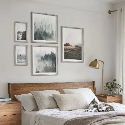 Set slika iznad kauča prirodni motivi planina i mora