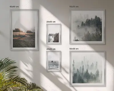 Set slika iznad kauča prirodni motivi planina i mora