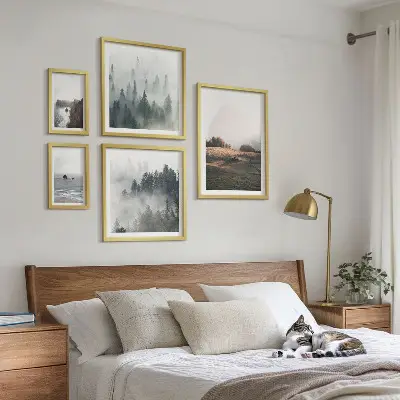 Set slika iznad kauča prirodni motivi planina i mora