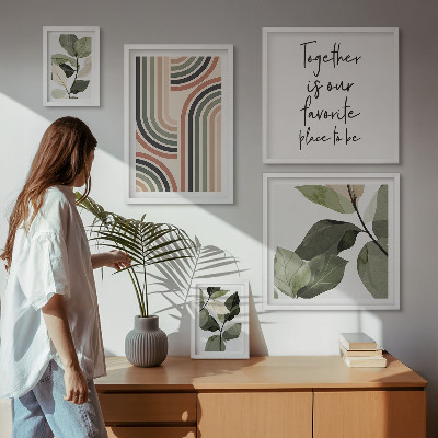 Set 5 slika u okviru Elegantna geometrija cvjetnih akcenata