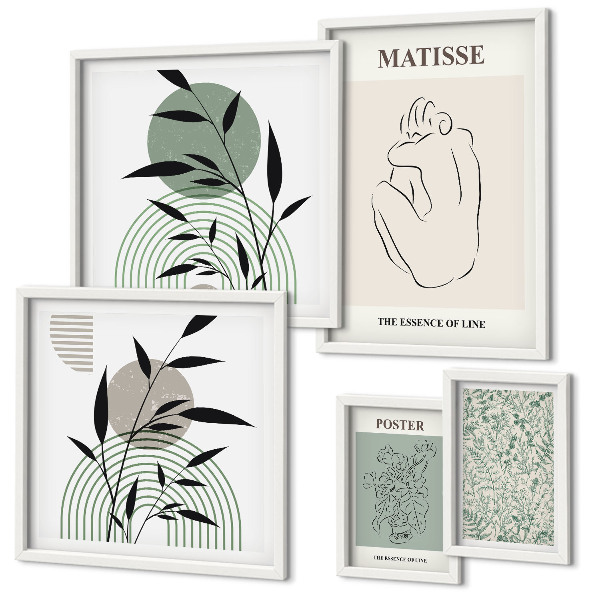 Poliptih u okviru Elegantna grafika biljaka