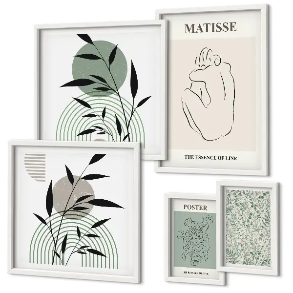 Poliptih u okviru elegantna grafika s motivom biljaka