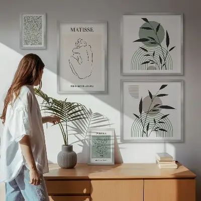 Poliptih u okviru elegantna grafika s motivom biljaka