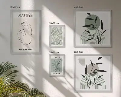 Poliptih u okviru elegantna grafika s motivom biljaka
