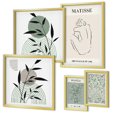 Poliptih u okviru elegantna grafika s motivom biljaka