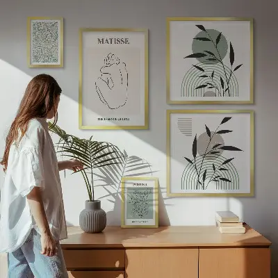 Poliptih u okviru elegantna grafika s motivom biljaka