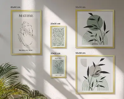 Poliptih u okviru elegantna grafika s motivom biljaka
